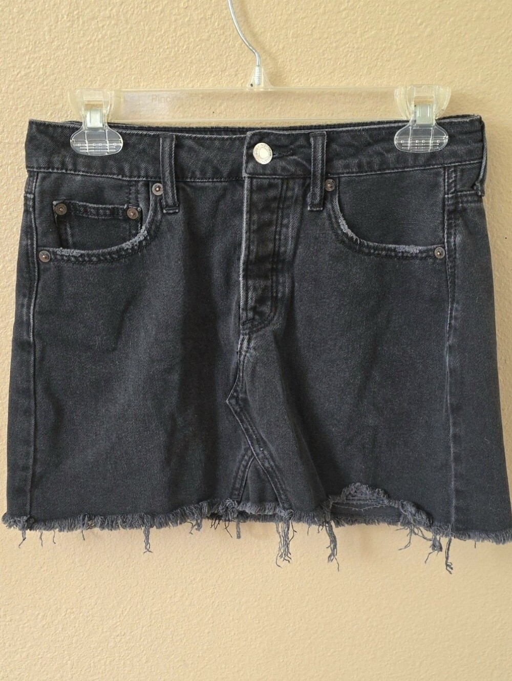 American Eagle Black High Rise Festival Denim Mini Skirt Casual Preppy - Size 4
